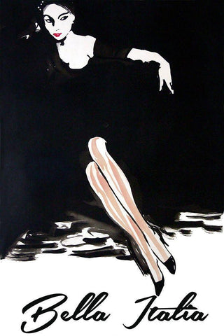 Bella Italia White Modern Wood Framed Art Print with Double Matting by Vintage Apple Collection