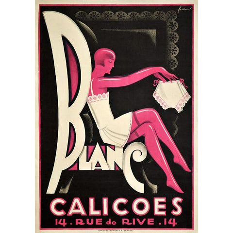 Calicoes White Modern Wood Framed Art Print by Vintage Apple Collection