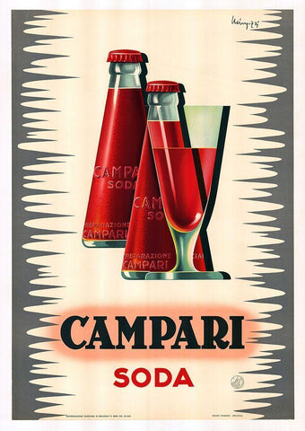 Campari White Modern Wood Framed Art Print with Double Matting by Vintage Apple Collection