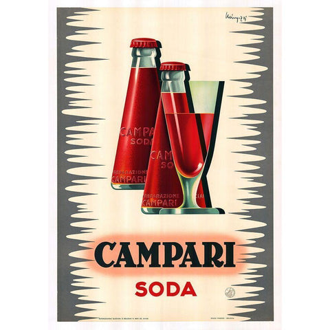 Campari Black Modern Wood Framed Art Print with Double Matting by Vintage Apple Collection