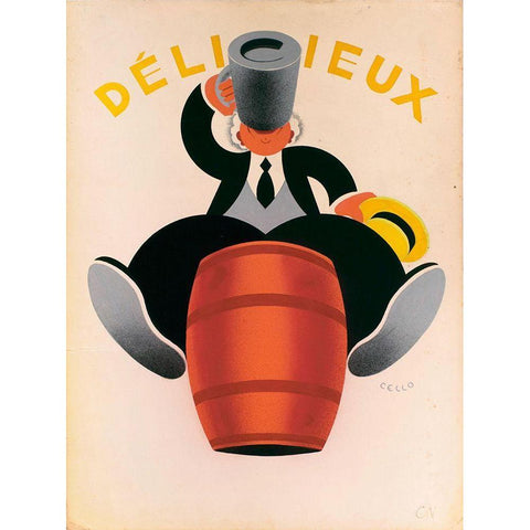 Delicious Beer White Modern Wood Framed Art Print by Vintage Apple Collection