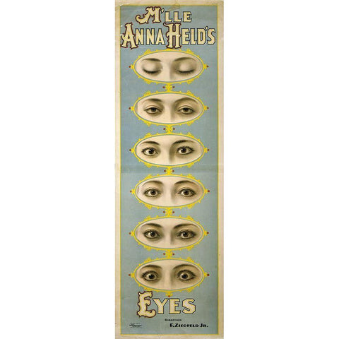 Eyes Anna Held White Modern Wood Framed Art Print by Vintage Apple Collection