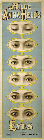 Eyes Anna Held White Modern Wood Framed Art Print with Double Matting by Vintage Apple Collection