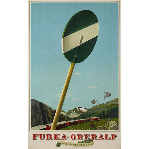 Furka Oberalp Black Modern Wood Framed Art Print with Double Matting by Vintage Apple Collection