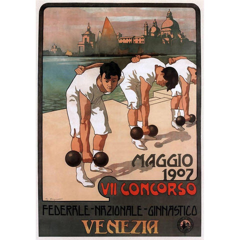 Maggio Weightlifters White Modern Wood Framed Art Print by Vintage Apple Collection