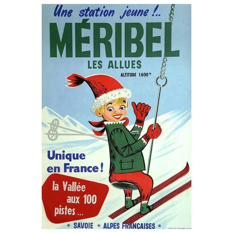 Meribel White Modern Wood Framed Art Print by Vintage Apple Collection