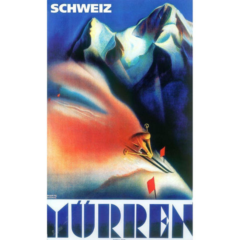 Murren White Modern Wood Framed Art Print by Vintage Apple Collection