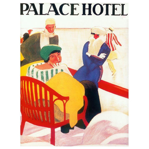 Palace Hotel Black Modern Wood Framed Art Print with Double Matting by Vintage Apple Collection