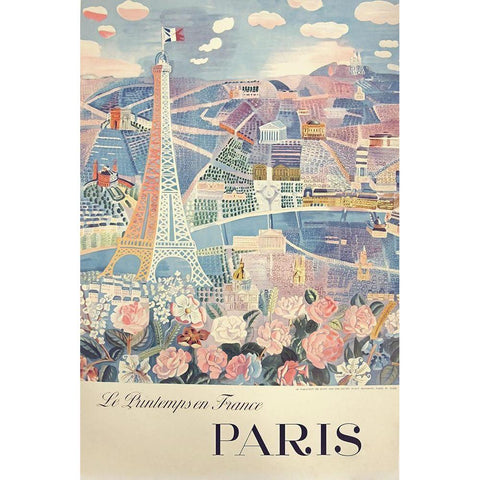 Printemps Paris White Modern Wood Framed Art Print by Vintage Apple Collection