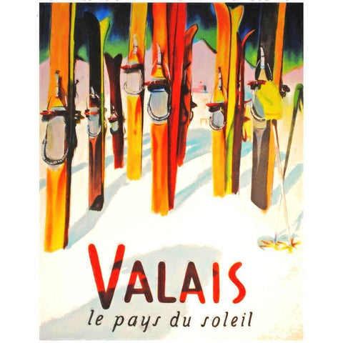 Valais White Modern Wood Framed Art Print by Vintage Apple Collection