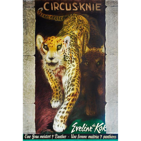 Circus Knie White Modern Wood Framed Art Print by Vintage Apple Collection