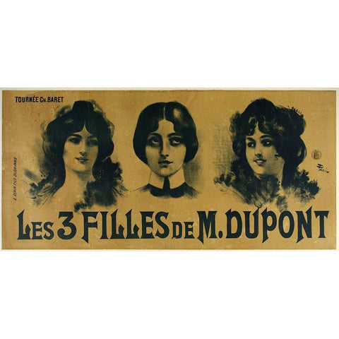 3Filles Gold Ornate Wood Framed Art Print with Double Matting by Vintage Apple Collection