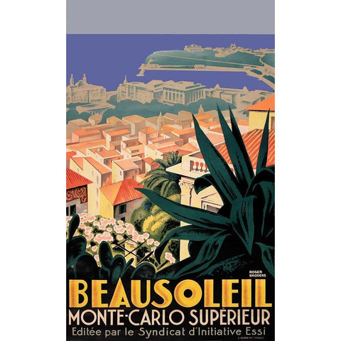 Beausolil Black Modern Wood Framed Art Print by Vintage Apple Collection