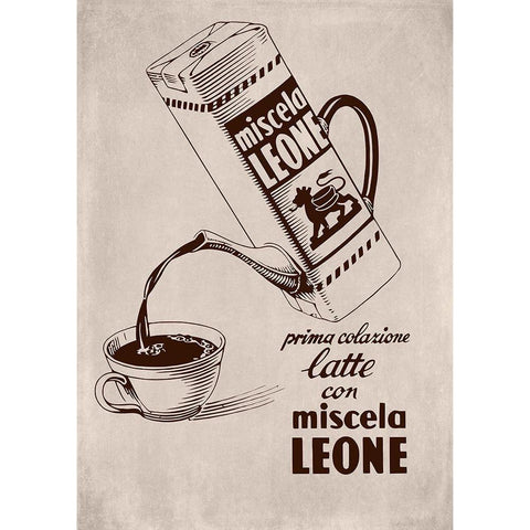 Cafe Leone White Modern Wood Framed Art Print by Vintage Apple Collection