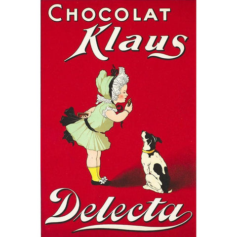 Chocolat Klaus Delecta White Modern Wood Framed Art Print by Vintage Apple Collection