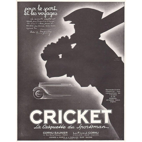 Cricket Mens Hats White Modern Wood Framed Art Print by Vintage Apple Collection