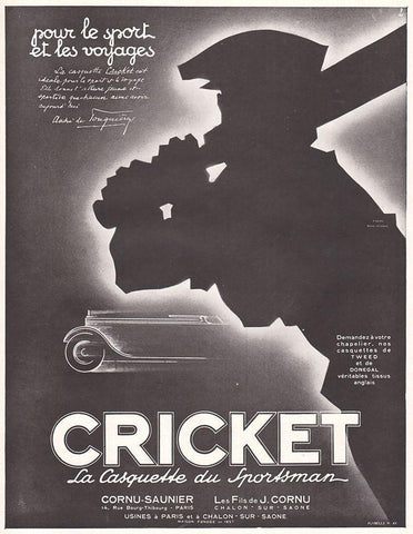 Cricket Mens Hats White Modern Wood Framed Art Print with Double Matting by Vintage Apple Collection