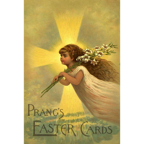 Easter Cards Gold Ornate Wood Framed Art Print with Double Matting by Vintage Apple Collection