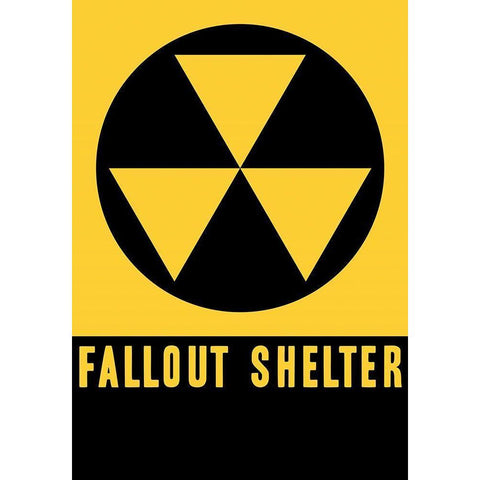 Fallout Shelter Black Modern Wood Framed Art Print with Double Matting by Vintage Apple Collection