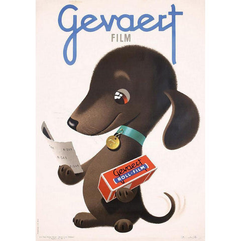 Gevaert I Gold Ornate Wood Framed Art Print with Double Matting by Vintage Apple Collection