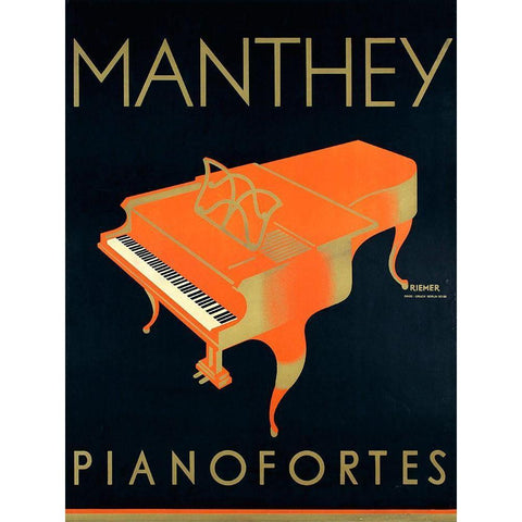 Manthey Piano White Modern Wood Framed Art Print by Vintage Apple Collection