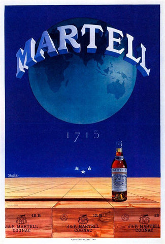 Martell White Modern Wood Framed Art Print with Double Matting by Vintage Apple Collection