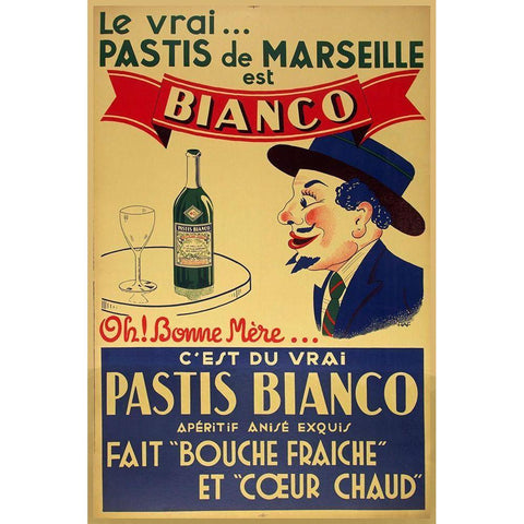 Pastis Bianco Gold Ornate Wood Framed Art Print with Double Matting by Vintage Apple Collection