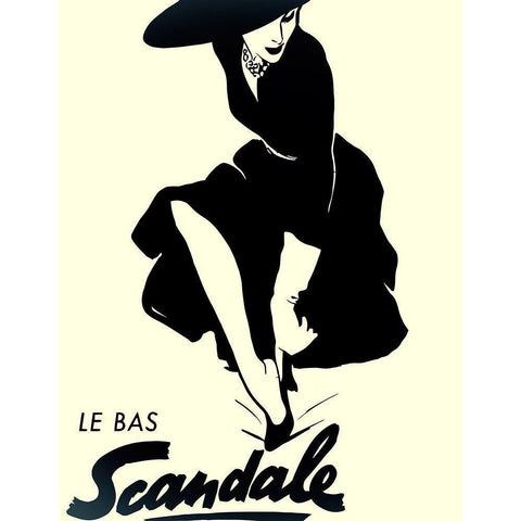 Scandale Black Modern Wood Framed Art Print by Vintage Apple Collection