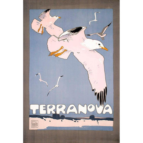 Terranova White Modern Wood Framed Art Print by Vintage Apple Collection