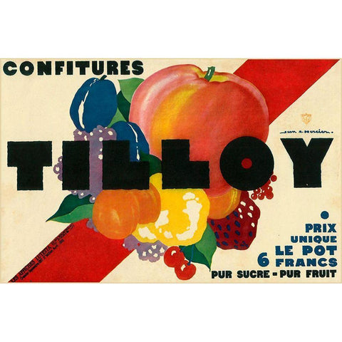 Tilloy Confitures Gold Ornate Wood Framed Art Print with Double Matting by Vintage Apple Collection