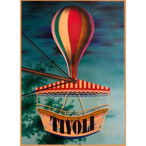 Tivoli White Modern Wood Framed Art Print by Vintage Apple Collection