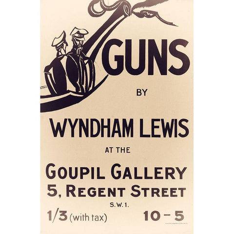 British Gun Advert White Modern Wood Framed Art Print by Vintage Apple Collection