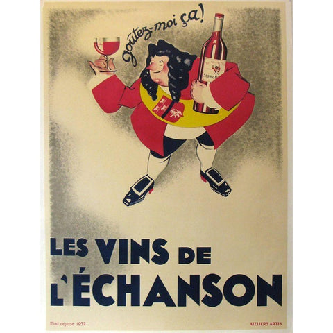 French Wine Black Modern Wood Framed Art Print with Double Matting by Vintage Apple Collection