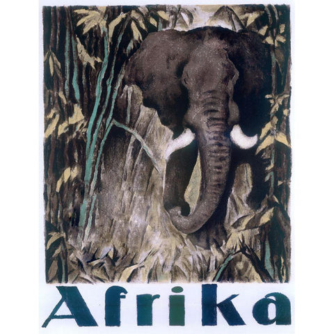 Afrika Black Modern Wood Framed Art Print with Double Matting by Vintage Apple Collection