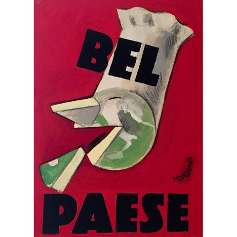 Bel Paese White Modern Wood Framed Art Print by Vintage Apple Collection