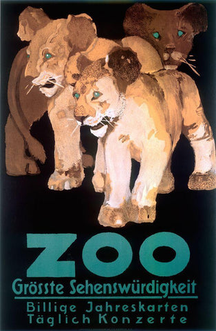 Cub Zoo White Modern Wood Framed Art Print with Double Matting by Vintage Apple Collection