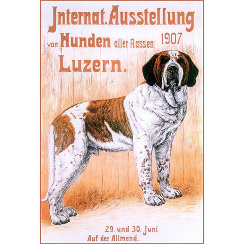 German Dog Gold Ornate Wood Framed Art Print with Double Matting by Vintage Apple Collection