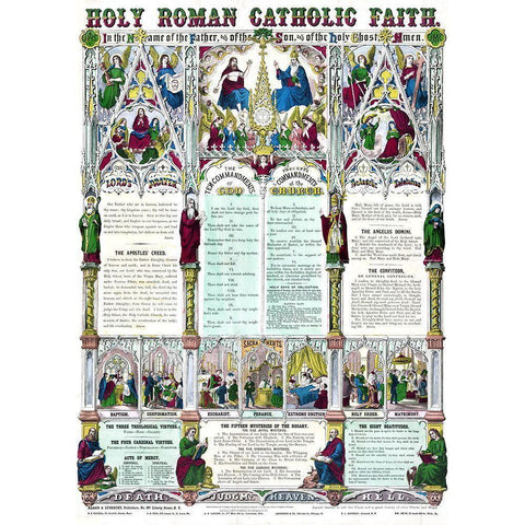 Holy Roman Catholic Church Gold Ornate Wood Framed Art Print with Double Matting by Vintage Apple Collection