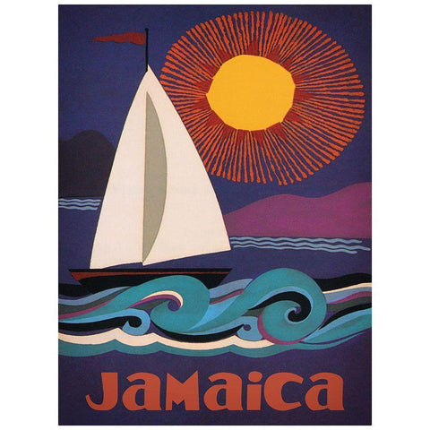 Jamaica White Modern Wood Framed Art Print by Vintage Apple Collection