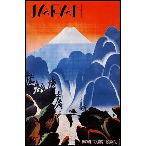 Japan II White Modern Wood Framed Art Print by Vintage Apple Collection