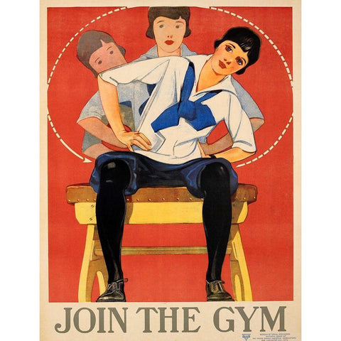 Join the Gym Gold Ornate Wood Framed Art Print with Double Matting by Vintage Apple Collection