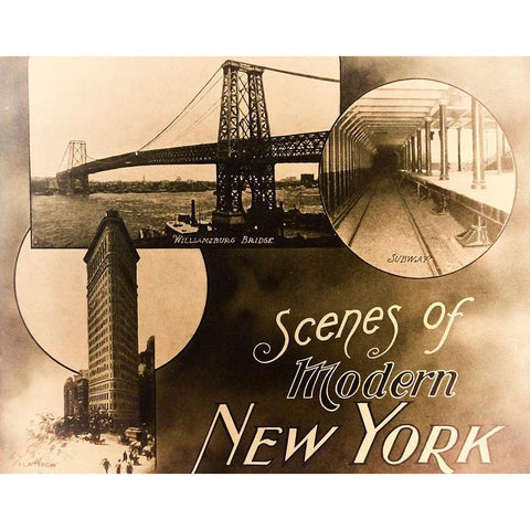 Scenes from NY White Modern Wood Framed Art Print by Vintage Apple Collection