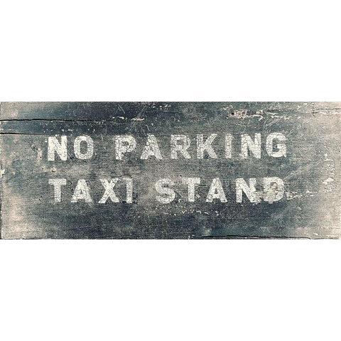 Taxi Stand Black Modern Wood Framed Art Print by Vintage Apple Collection