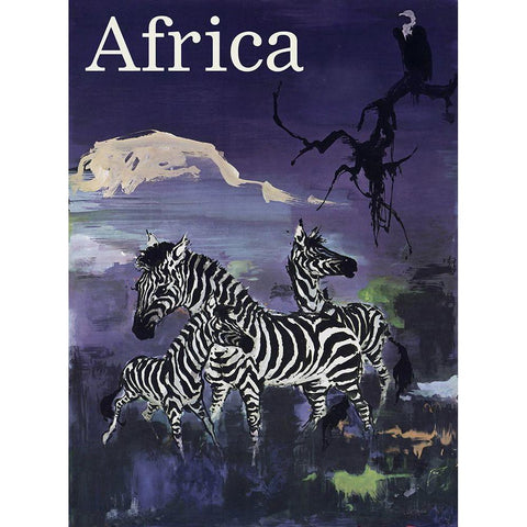 africa_zebras White Modern Wood Framed Art Print by Vintage Apple Collection