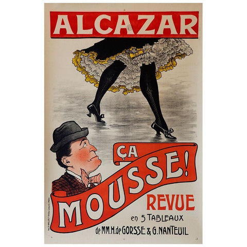 alcazar_revue Black Modern Wood Framed Art Print by Vintage Apple Collection