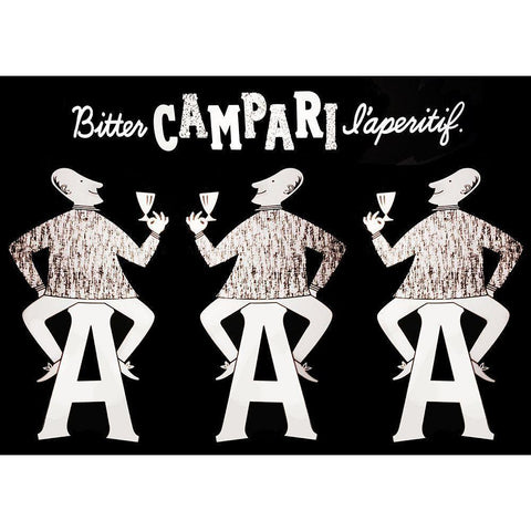 bitter_campari_aperitif_flat Black Modern Wood Framed Art Print by Vintage Apple Collection