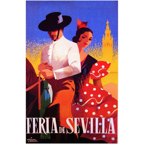 feria_sevilla Black Modern Wood Framed Art Print with Double Matting by Vintage Apple Collection