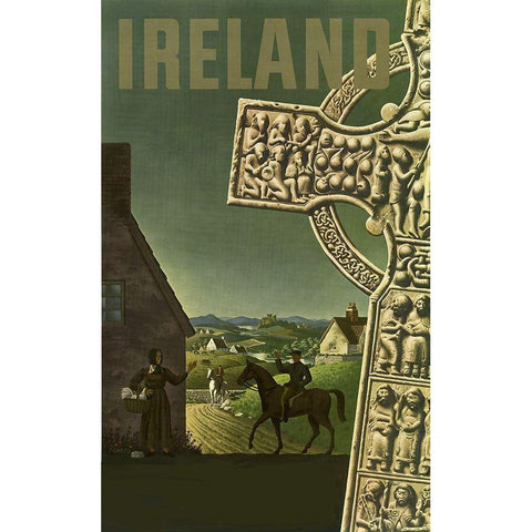 visit_ireland Black Modern Wood Framed Art Print by Vintage Apple Collection