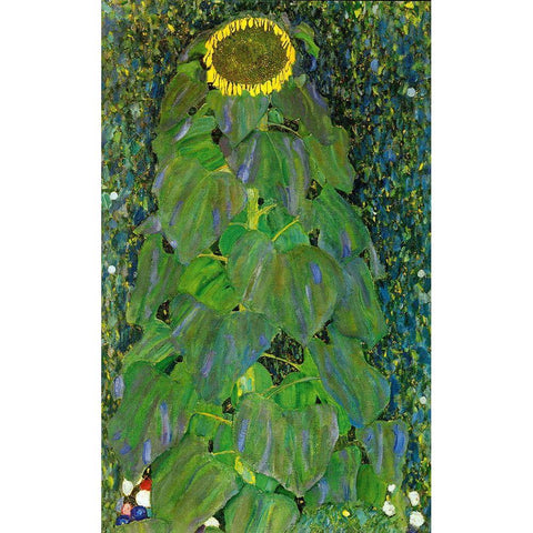 klimt_thesunflower_archival Black Modern Wood Framed Art Print with Double Matting by Vintage Apple Collection