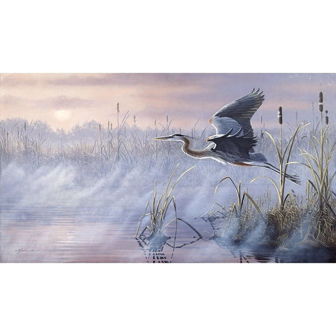 Rising Marsh White Modern Wood Framed Art Print by Goebel, Wilhelm